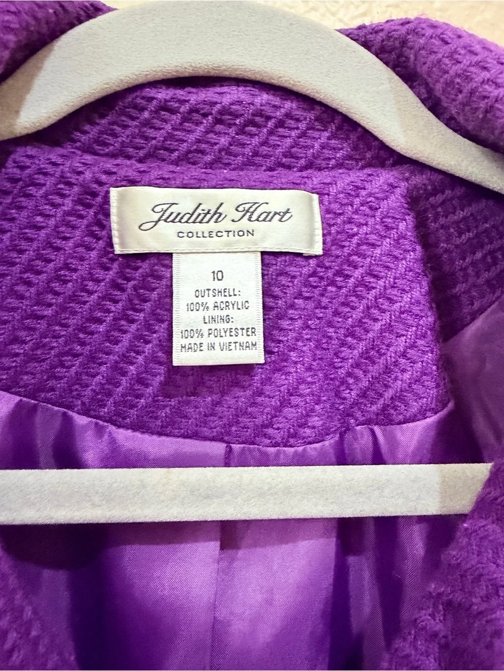 Judith Hart Collection Purple Textured Blazer Jacket Size 10 Vintage